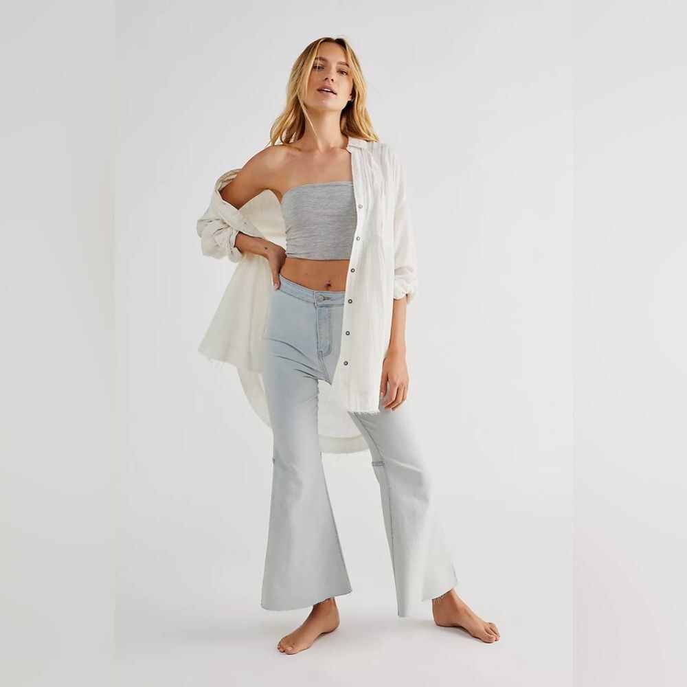 Free People Youthquake Crop Flare Jeans